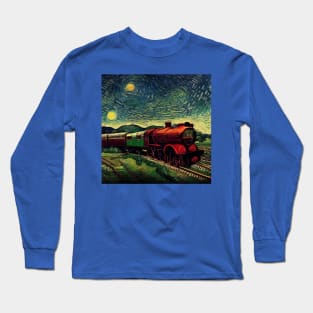 Starry Night Wizarding Express Train Long Sleeve T-Shirt